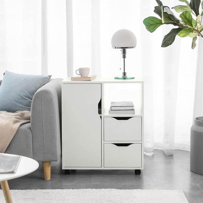 Druckertisch mit Schublade | Beistelltisch | Couchtisch Weiss FBT105-W - Palo24