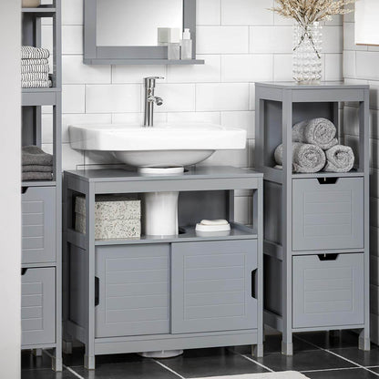 Waschbeckenunterschrank | Waschtisch | Badmöbel | Stahlgrau | FRG128-II-SG - Palo24