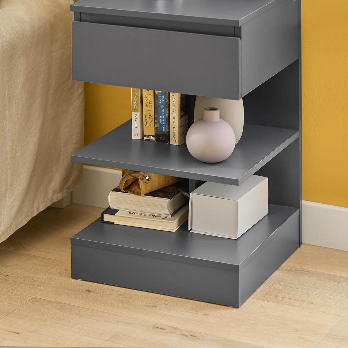 Nachttisch | Nachtschrank | Beistelltisch | Kommode Grau | FBT49-HG - Palo24