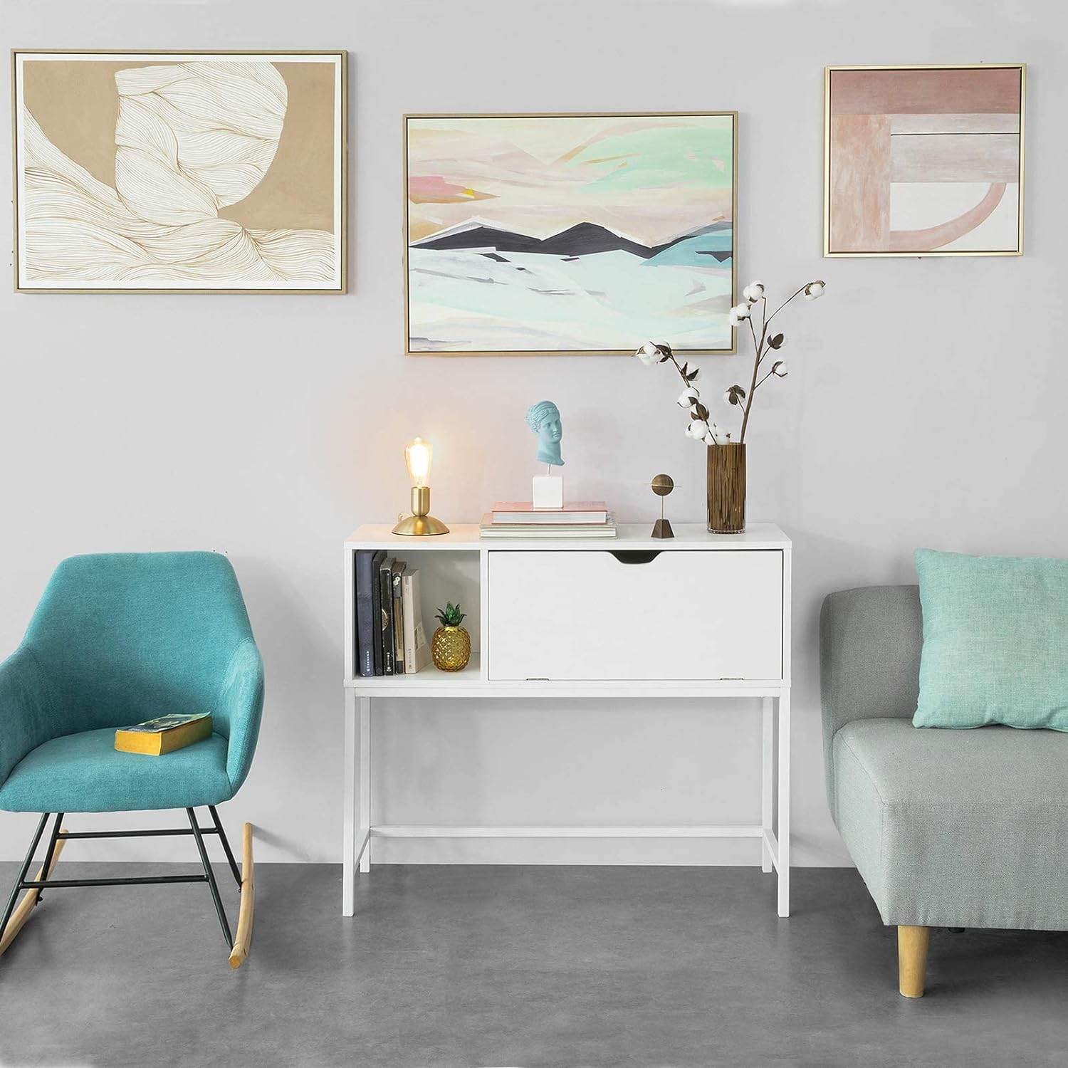 Konsolentisch | Sideboard mit 1 Klappe | Flurtisch Weiss FSB21-W - Palo24