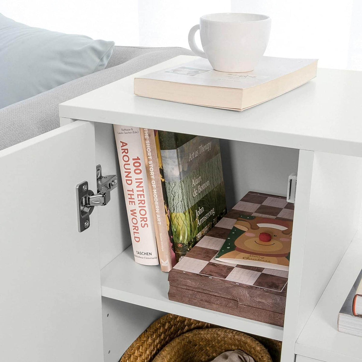Druckertisch mit Schublade | Beistelltisch | Couchtisch Weiss FBT105-W - Palo24