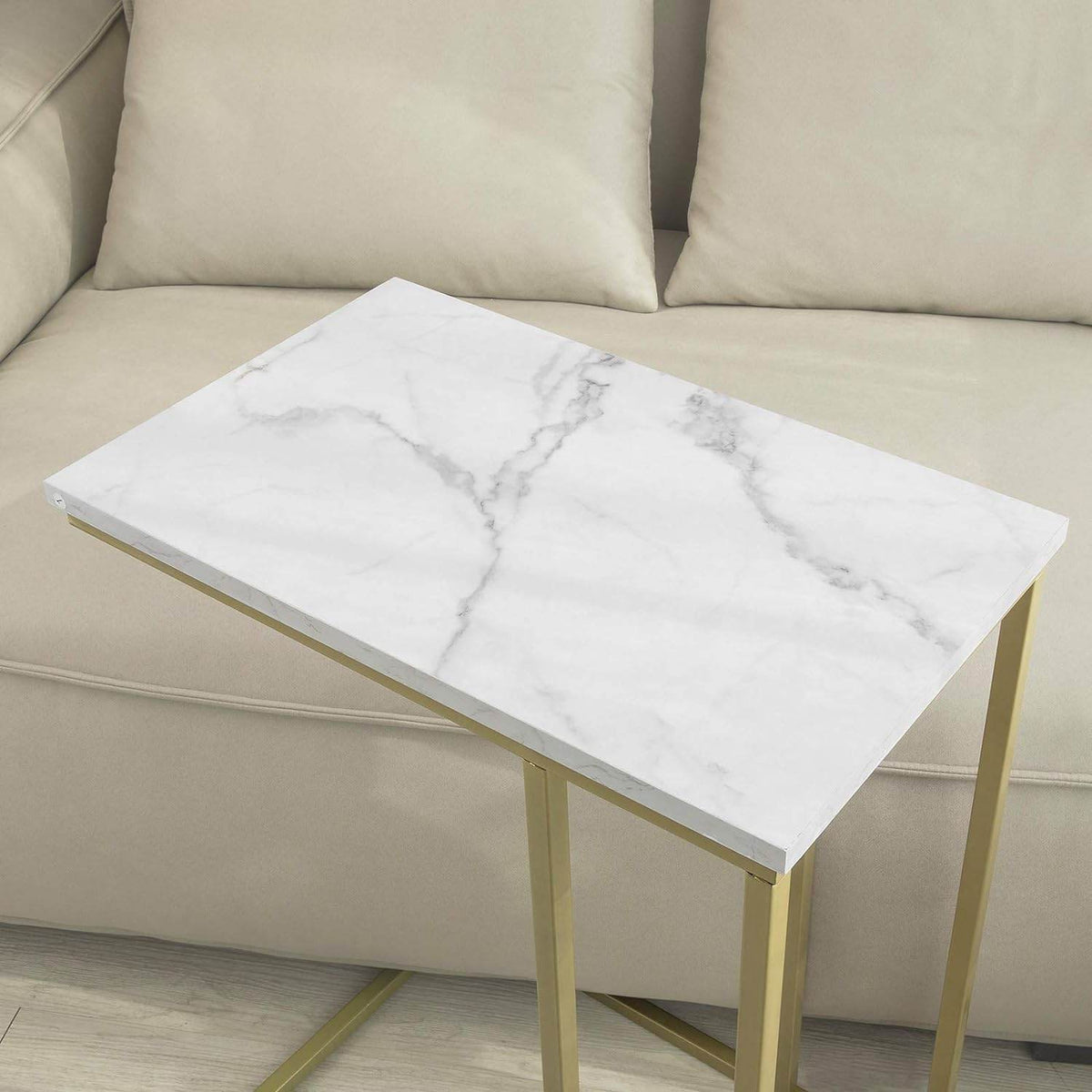 Beistelltisch | Pflegetisch mit goldenem Metallgestell | Couchtisch Sofa | FBT87-G - Palo24