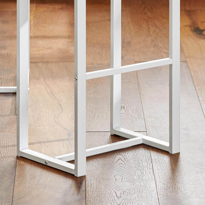 Bartisch mit 4 Hockern | Bartisch set | Stehtisch | 5-teilig | weiß-natur | OGT15-WN - Palo24