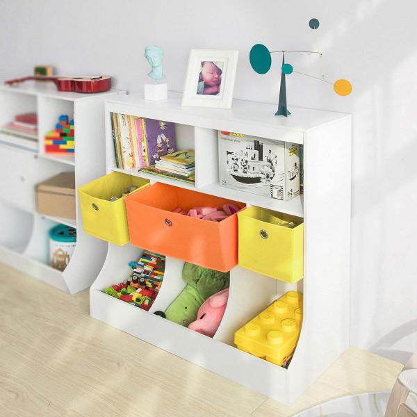 Kinderbücherregal | Spielzeugtruhe | Aufbewahrungsregal Für Kinder | Weiss | KMB26-W - Palo24