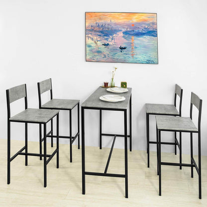 Bartisch mit 4 Hockern | Bartisch set | 5-teilig | OGT14 - Palo24