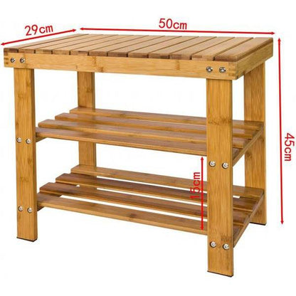 Schuhregal | Sitzbank schmal | Breit 50cm Bambus - Palo24