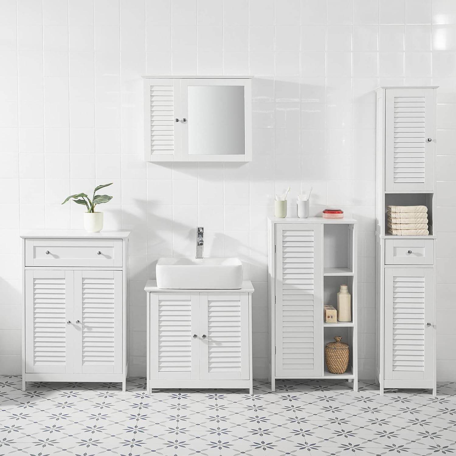 Badkommode | Badzimmerschrank | Flurschrank Weiss BZR39-W - Palo24