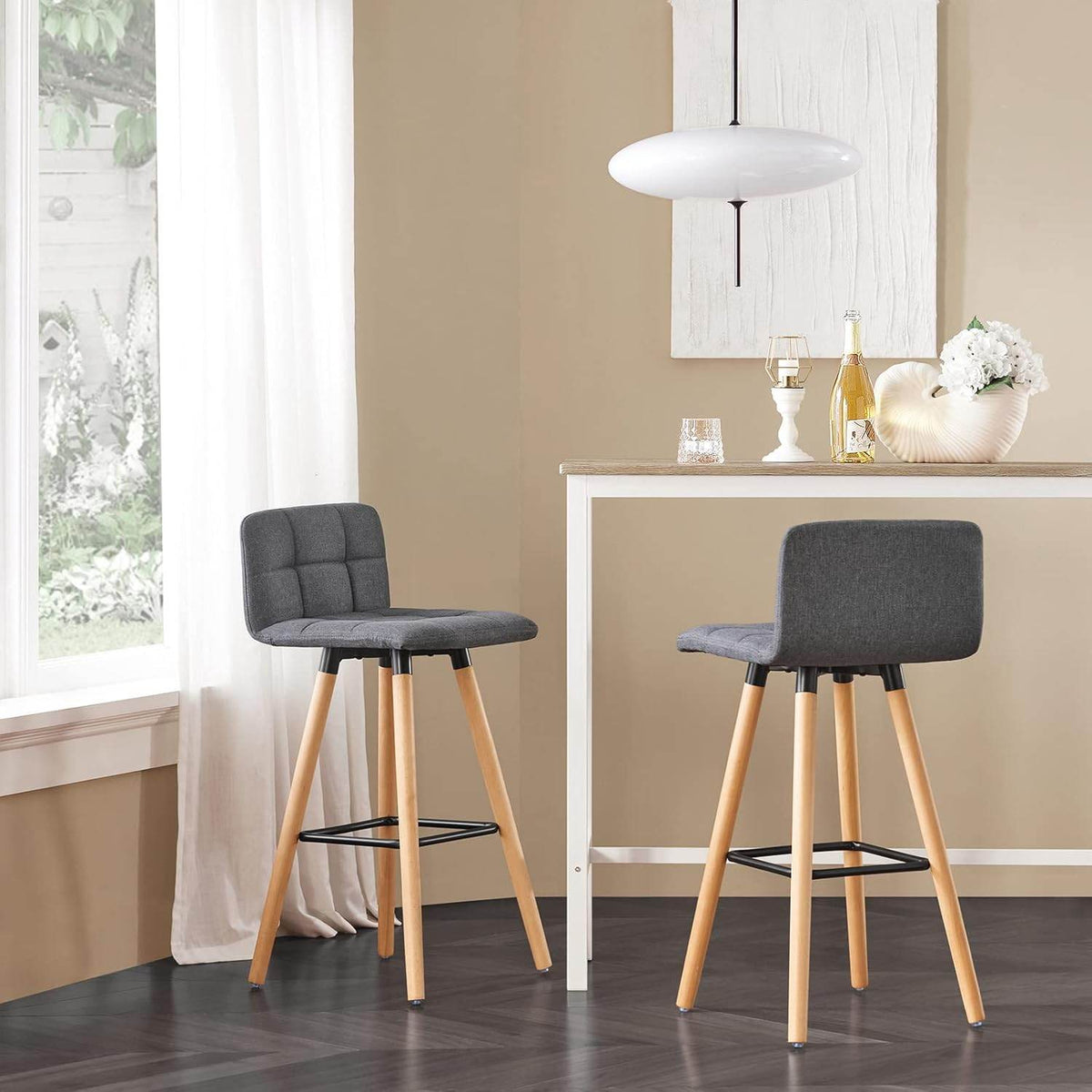 Barhocker 2er set | Tresenhocker | Sitzhöhe 68cm | Dunkelgrau | FST50-DGx2 - Palo24