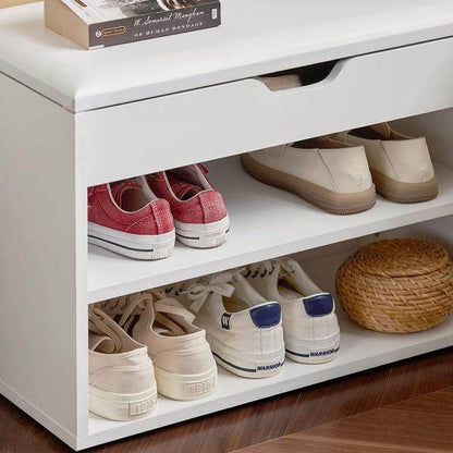 Schuhbank mit Sitzfläche | Schuhregal Weiss - Palo24