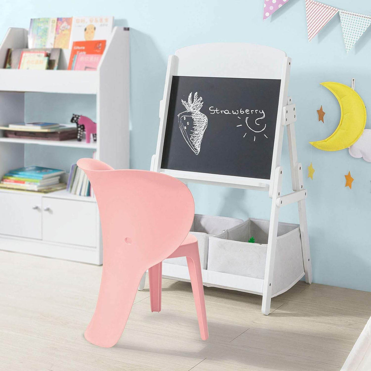 Kinderstuhl mit Lehne | Stühlchen | Sitzhöhe 32cm | Elefant Pink | KMB12-Px2 - Palo24