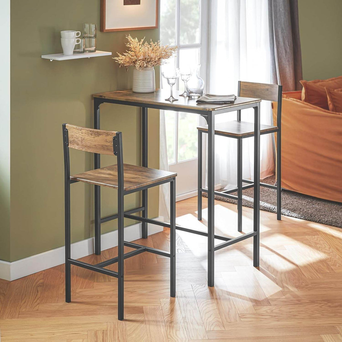 Bartisch mit 2 Hockern | Bartisch set | 3-teilig | OGT03-XL - Palo24
