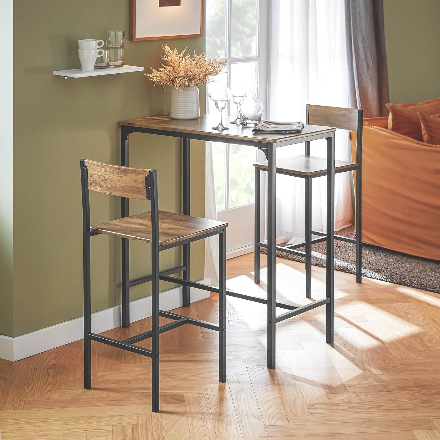 Bartisch mit 2 Hockern | Bartisch set | 3-teilig | OGT03-XL - Palo24