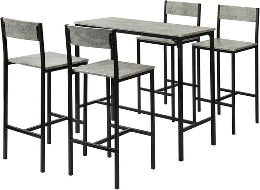 Bartisch mit 4 Hockern | Bartisch set | 5-teilig | OGT14 - Palo24