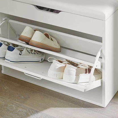 Schuhkipper | Schuhbank mit Sitzkissen | Weiss FSR95-W - Palo24