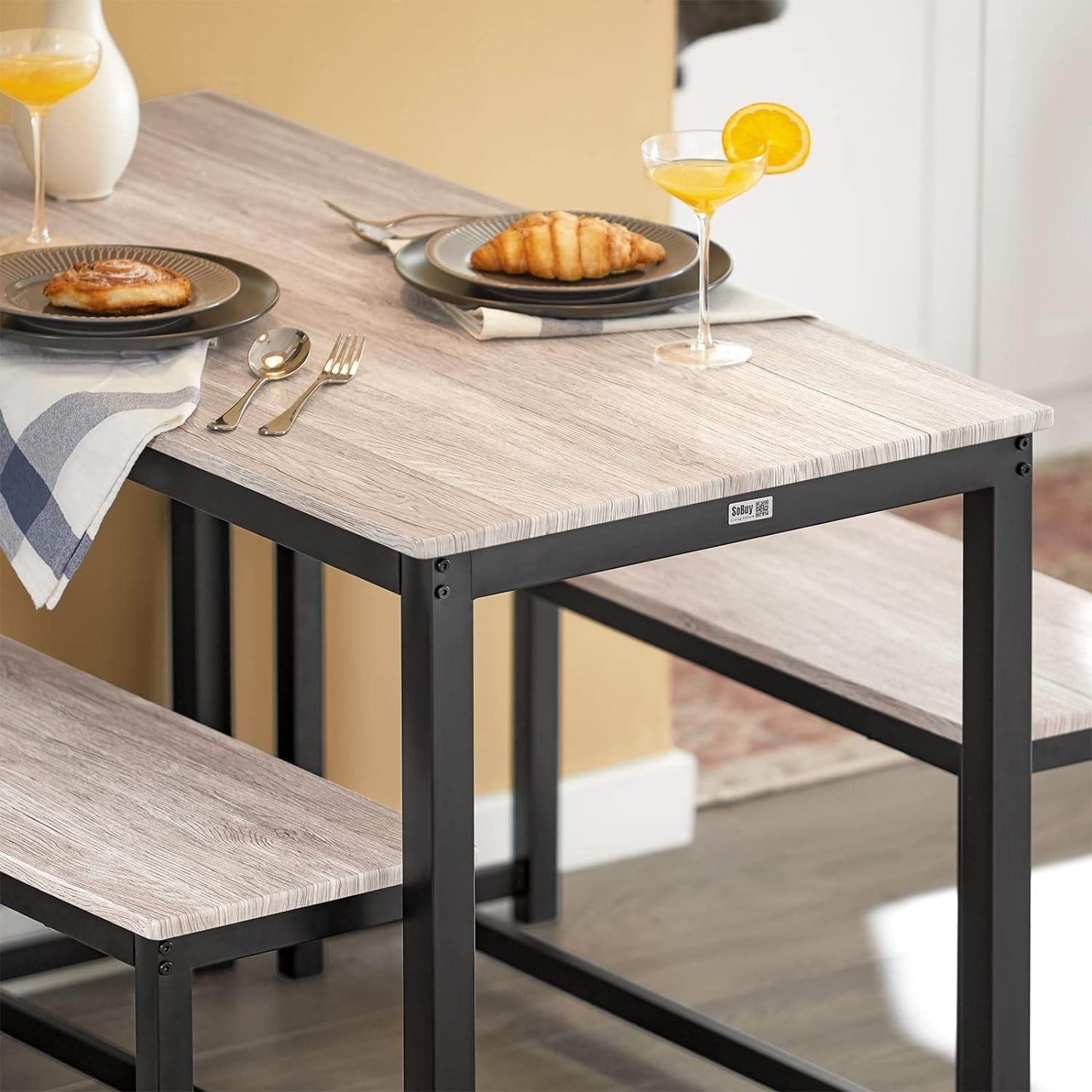 3-teilig Essgruppe | Sitzgruppe | Küchentisch-Set | OGT25-HN - Palo24