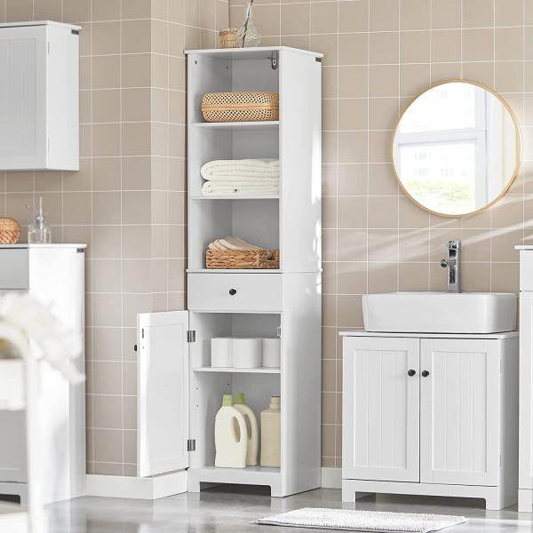 Bad Hochschrank | Badschrank | Badregal Weiss - Palo24
