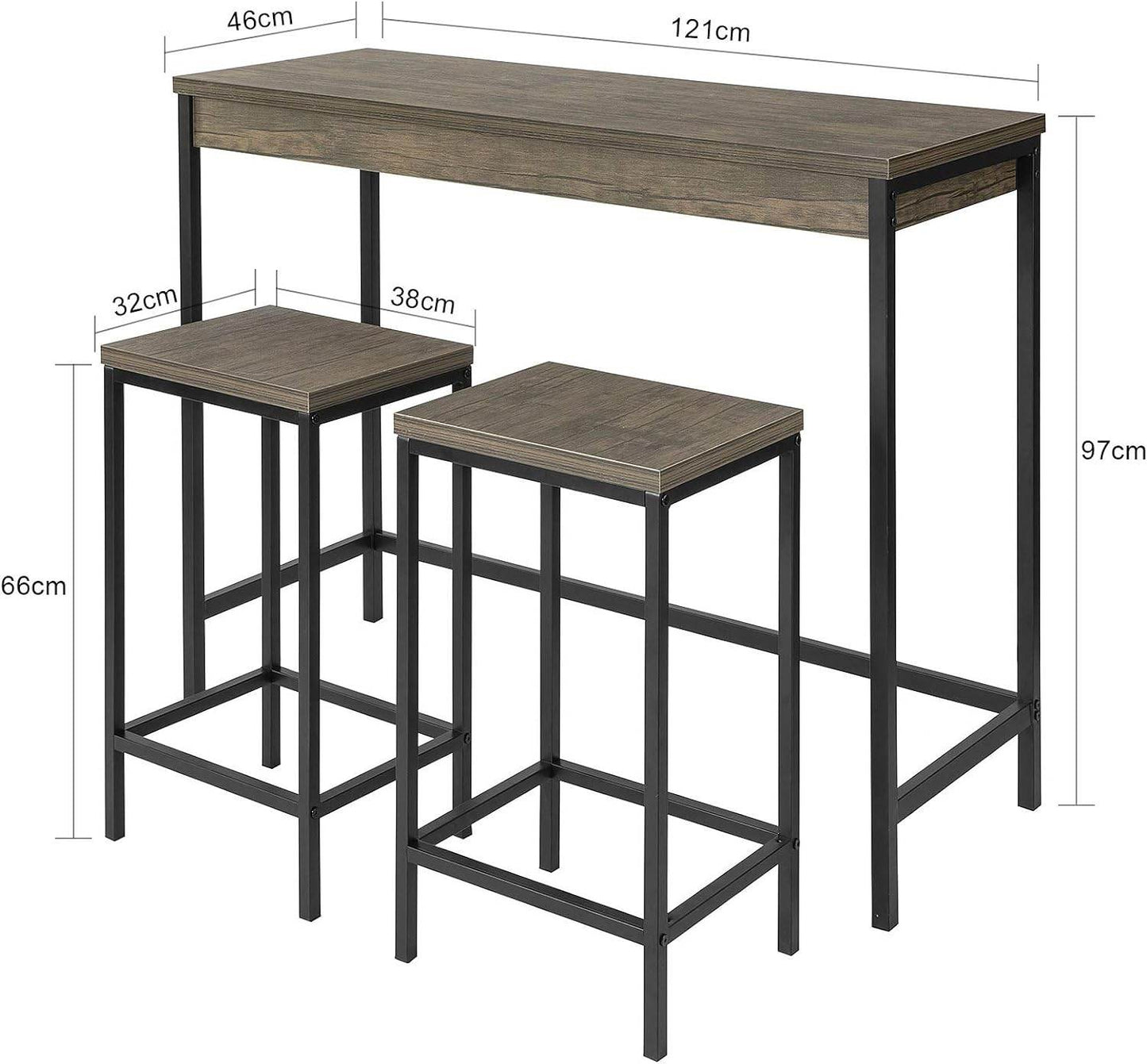 Bartisch mit 2 Hockern | Bartisch set | 3-teilig | OGT30-N - Palo24