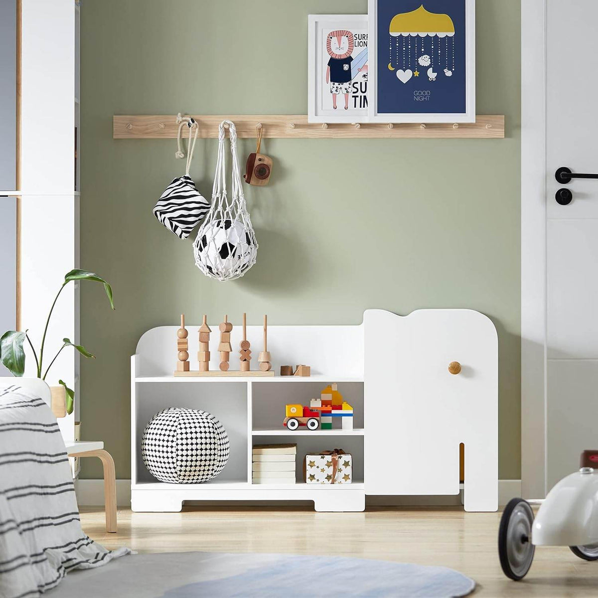 Elefant Kinderregal | Bücherregal | Aufbewahrungsregal für Kinder Weiß| KMB62-W - Palo24