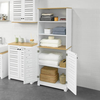 Badezimmer Hochschrank | Badschrank Weiss Badezimmermöbel | BZR44-W - Palo24
