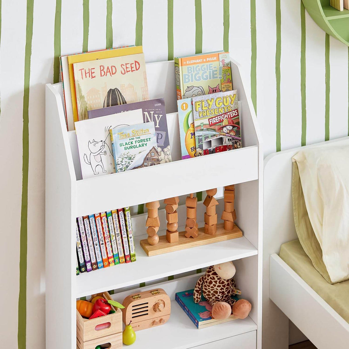 Kinderbücherregal | Standregal Kinderzimmer | Aufbewahrungsregal Weiss KMB11-W - Palo24