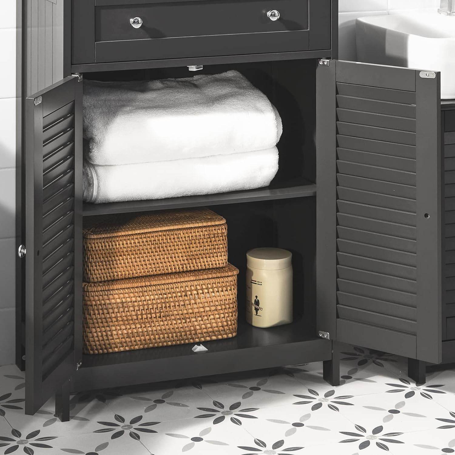 Badkommode | Badzimmerschrank | Sideboard Dunkelgrau | FRG238-DG - Palo24
