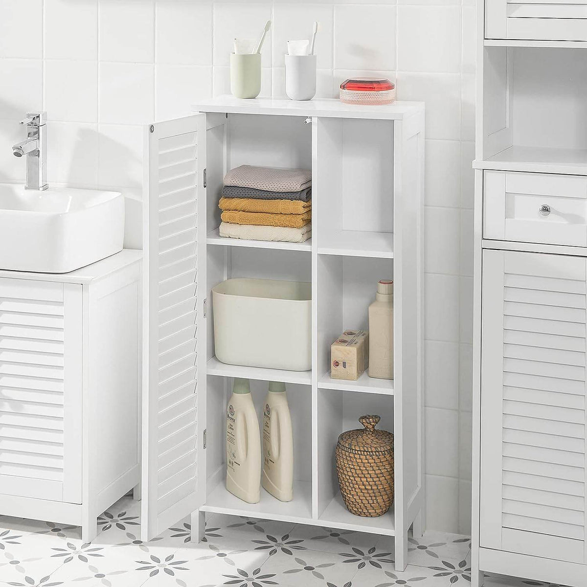 Badkommode | Badzimmerschrank | Flurschrank Weiss BZR39-W - Palo24