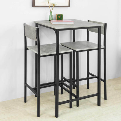 Bartisch mit 2 Barhocker | Bartisch set | 3-teilig | grau | OGT27-HG - Palo24