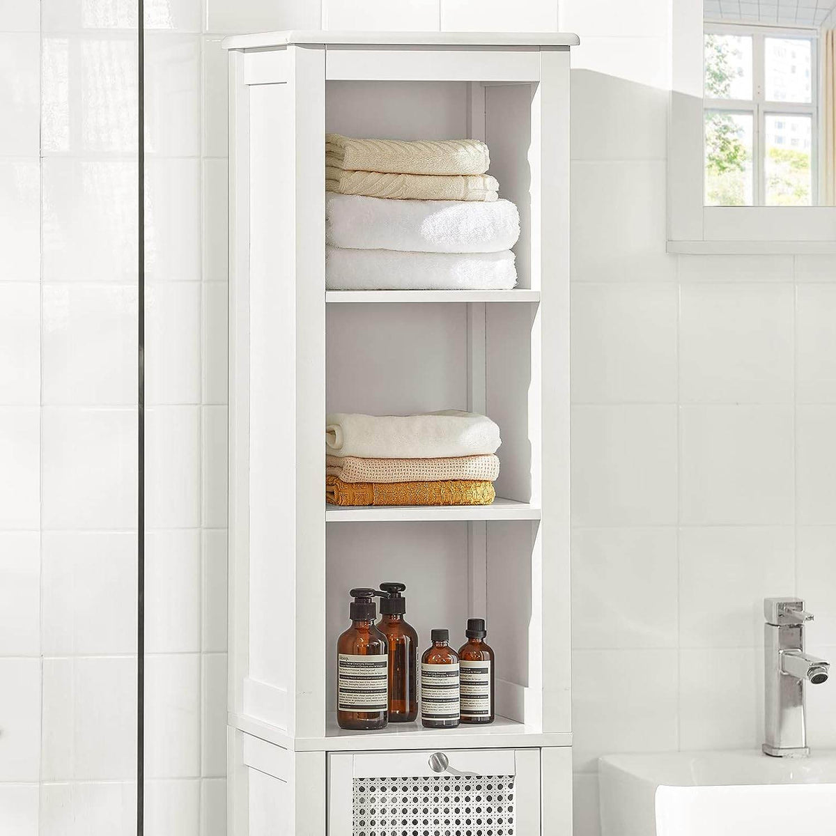 Bad Hochschrank | Badschrank | Badregal Weiss BZR36-W - Palo24