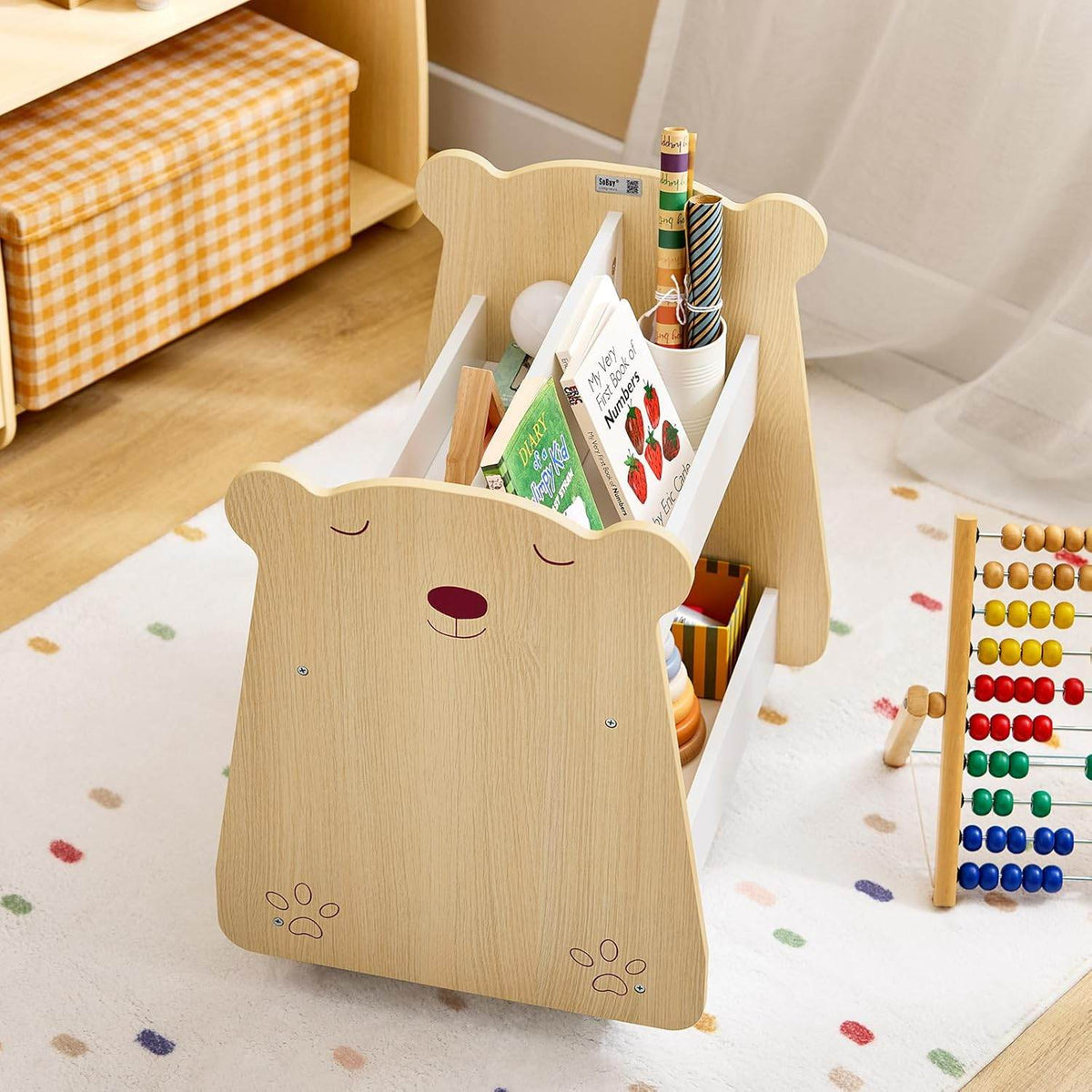 Kinderregal mit Rollen | Organizer für Kinder | Aufbewahrungsregal - Palo24