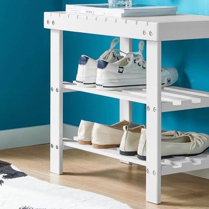 Schuhregal | Sitzbank schmal | Breit 50cm Weiss | FSR02-K-W - Palo24