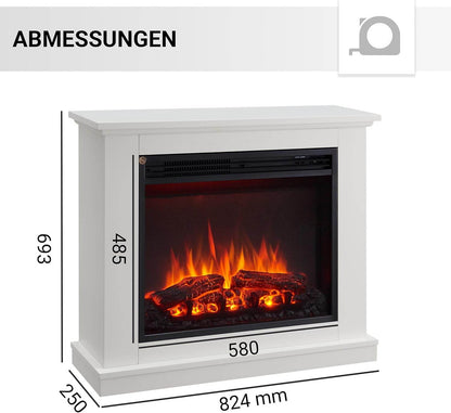 BALDERIA Elektrokamin Phanos 3D-Flammeneffekt 2000W - Palo24