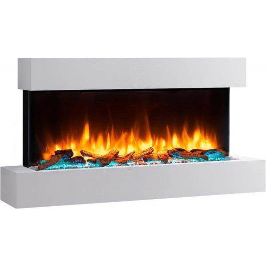 BALDERIA LED Elektrokamin Ignis | Wandkamin, 3D-Flammeneffekt 2000W Weiss - Palo24