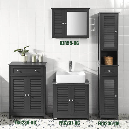 Badkommode | Badzimmerschrank | Sideboard Dunkelgrau | FRG238-DG - Palo24
