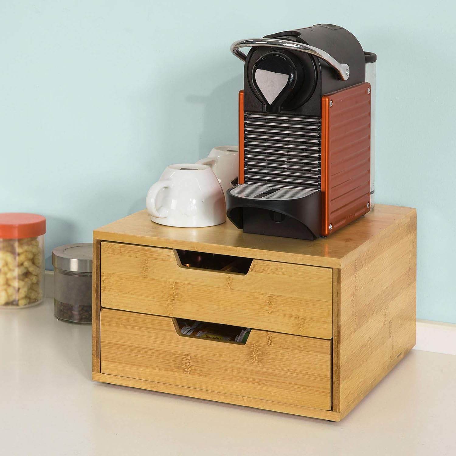 Kaffeekapsel Box | Aufbewahrungsbox | Schubladenbox Bambus | FRG82-N - Palo24