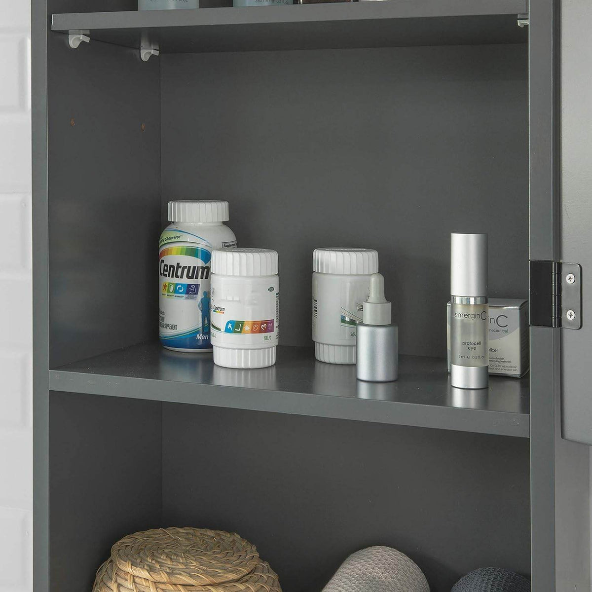 Hängeschrank Bad | Wandschrank | Medizinschrank | Dunkelgrau | BZR25-DG - Palo24