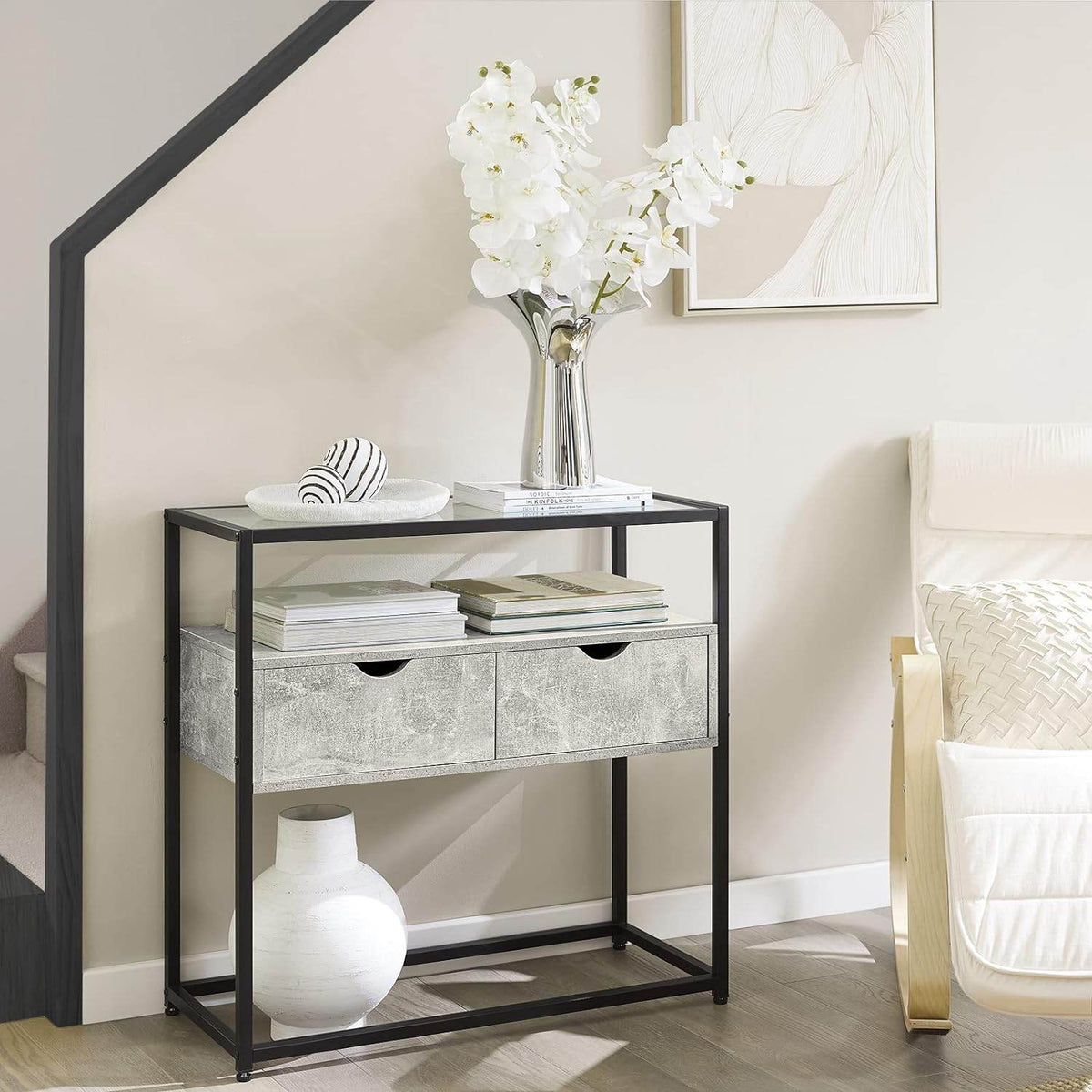 Beistelltisch | Sideboard | Flurtisch | Konsolentisch Hellgrau | FSB54-HG - Palo24