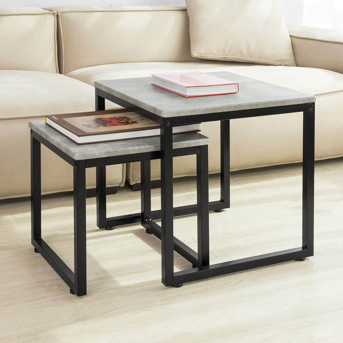 2 Satztische | Sofatisch | Couchtisch grau | FBT42-HG - Palo24