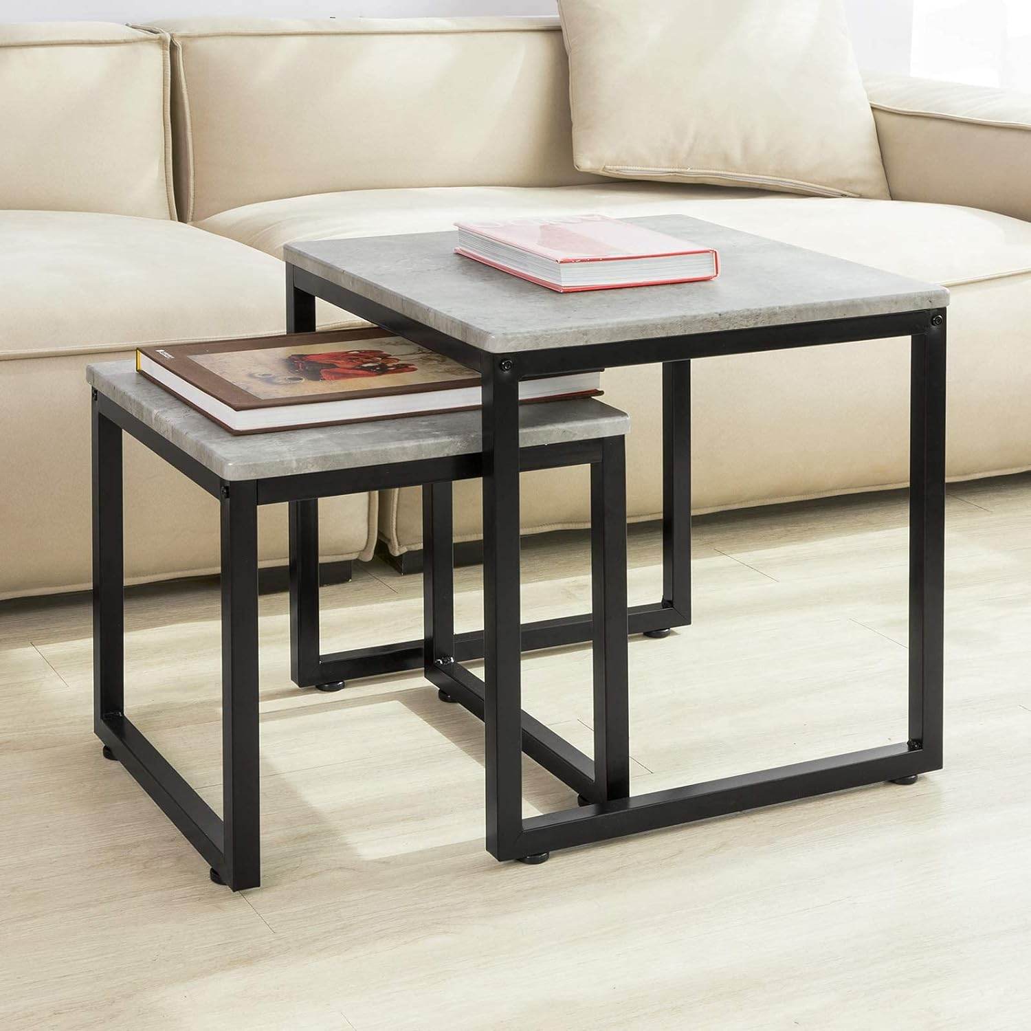 2 Satztische | Sofatisch | Couchtisch grau | FBT42-HG - Palo24