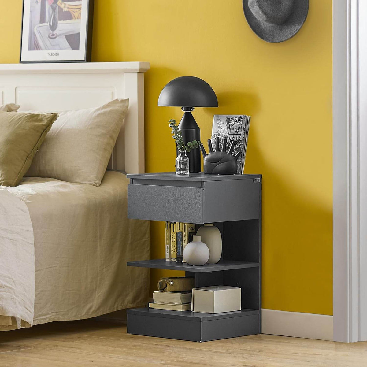 Nachttisch | Nachtschrank | Beistelltisch | Kommode Grau | FBT49-HG - Palo24