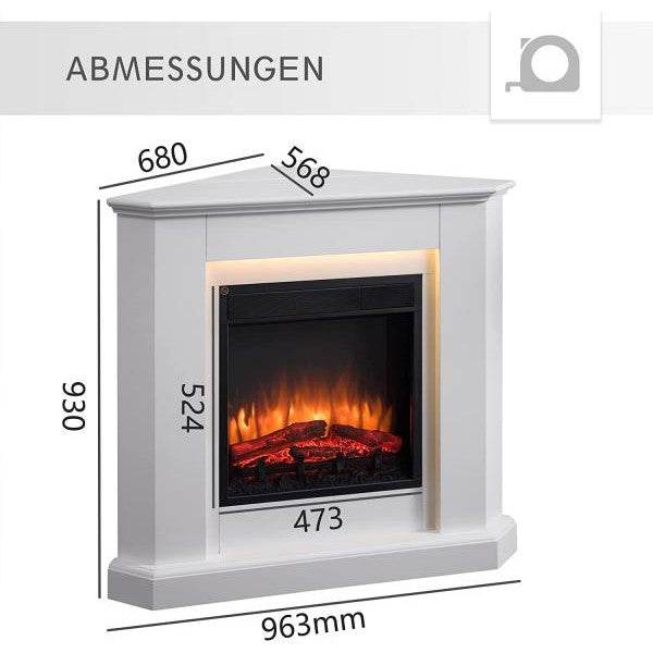 BALDERIA LED Elektrokamin Candela 3D-Flammeneffekt 2000W - Palo24