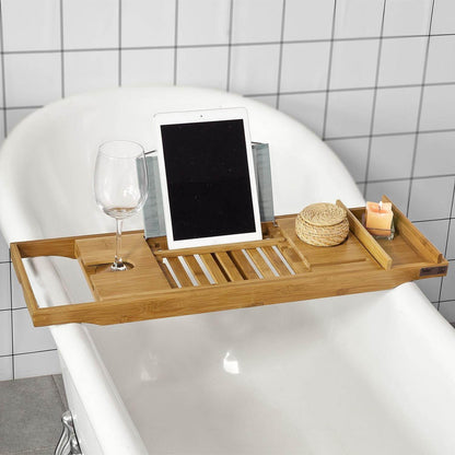 Badewannenablage ausziehbar | Badewannenbrett Bambus | FRG207-N - Palo24