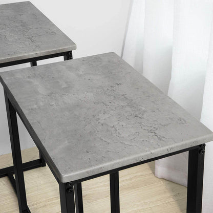 Bartisch mit 4 Hockern | Bartisch set | Stehtisch | 5-teilig | grau | OGT15-HG - Palo24