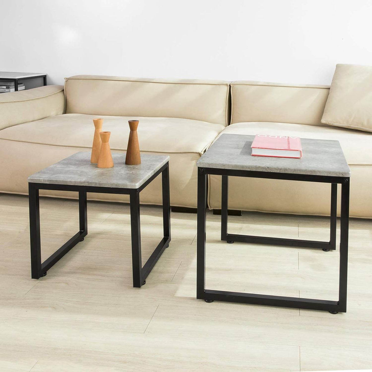 2 Satztische | Sofatisch | Couchtisch grau | FBT42-HG - Palo24