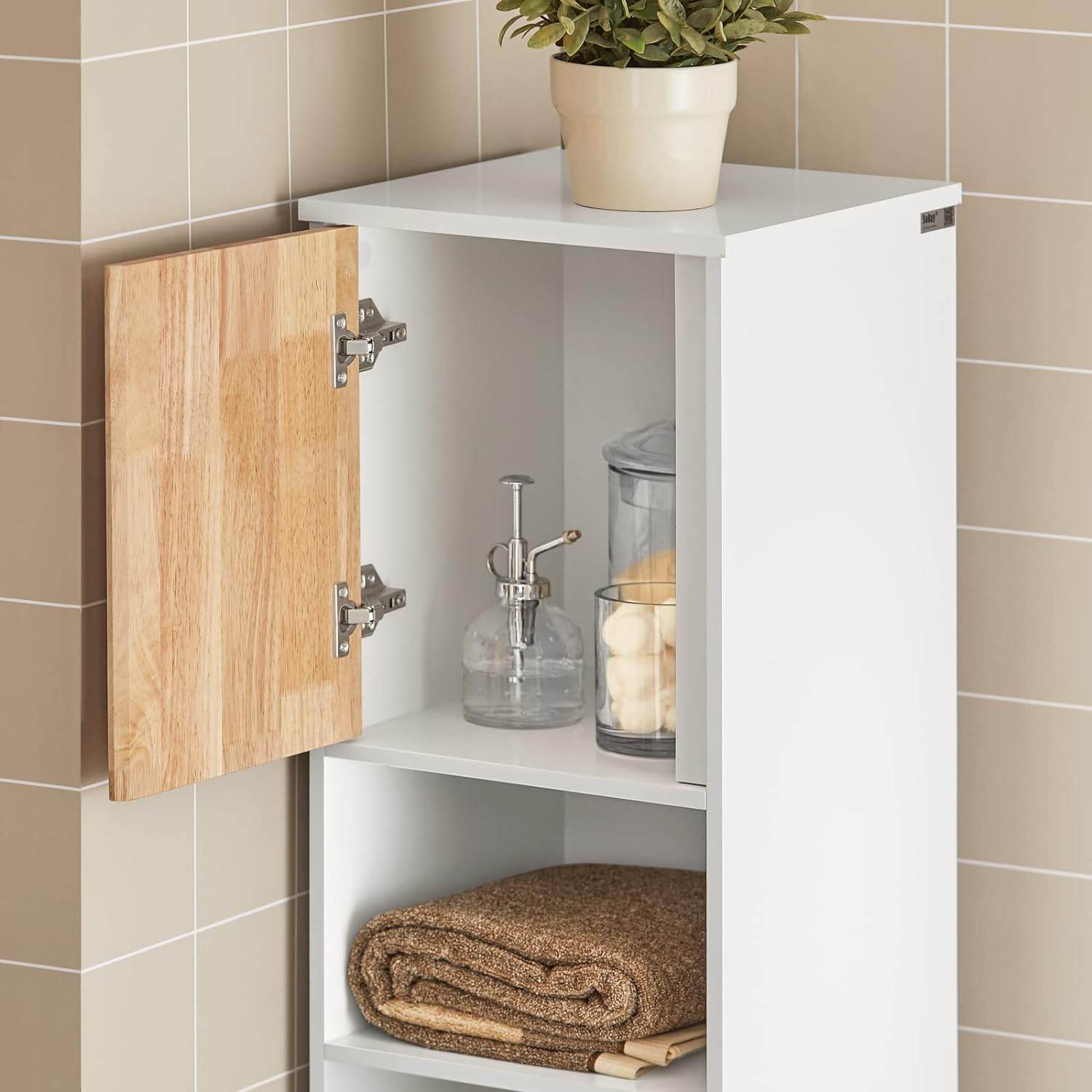Bad Hochschrank | Badschrank | Wäscheschrank | Badmöbel | BZR74-W - Palo24