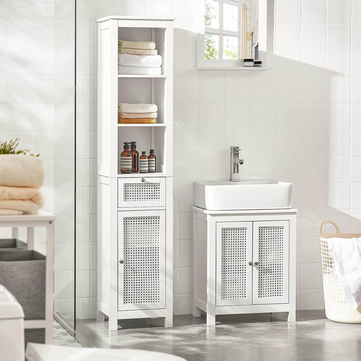 Bad Hochschrank | Badschrank | Badregal Weiss BZR36-W - Palo24