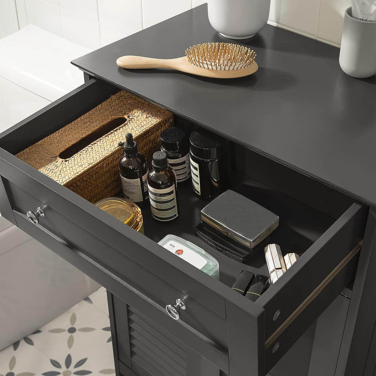Badkommode | Badzimmerschrank | Sideboard Dunkelgrau | FRG238-DG - Palo24