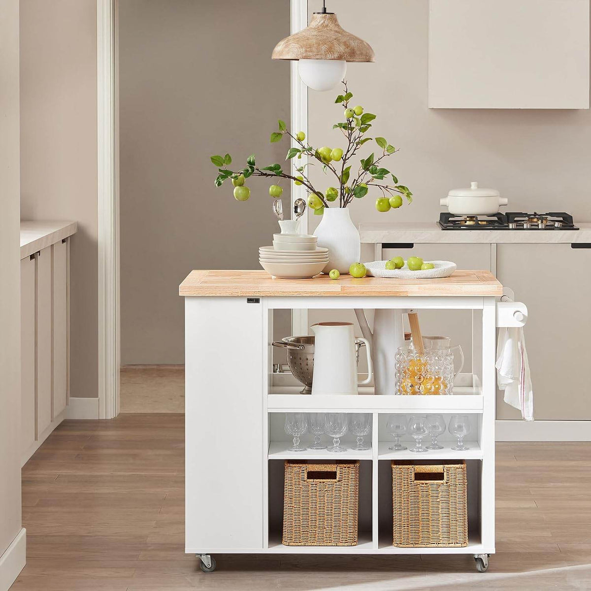 Desig Kücheninsel | Küchenwagen | Küchenschrank | Sideboard auf Rollen | FKW97-WN - Palo24