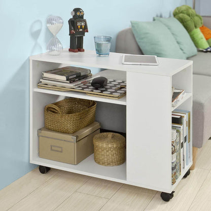 Beistelltisch mit Rollen | Druckertisch | Couchtisch Weiss FBT34-W - Palo24