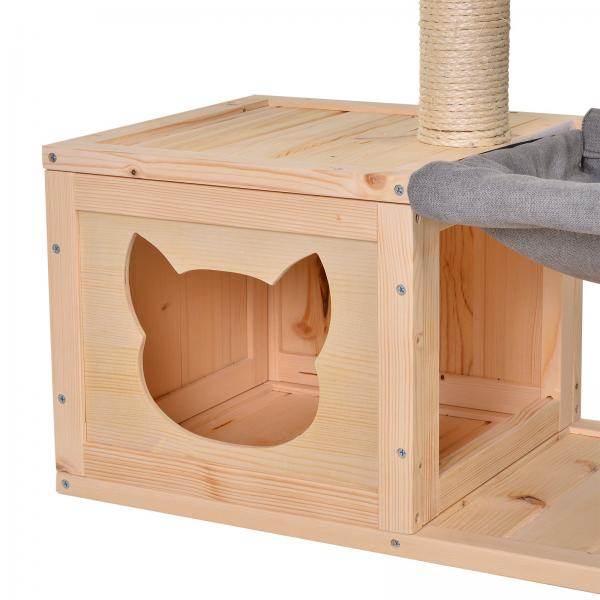 Katzenhaus Katzenkiste Katzenbaum Tannenholz Natur - Palo24