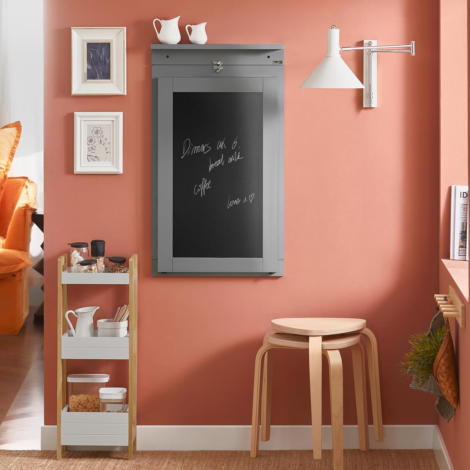 Wandtisch mit Tafel | Klapptisch | Esstisch | Memoboard | Hellgrau | FWT20-HG - Palo24